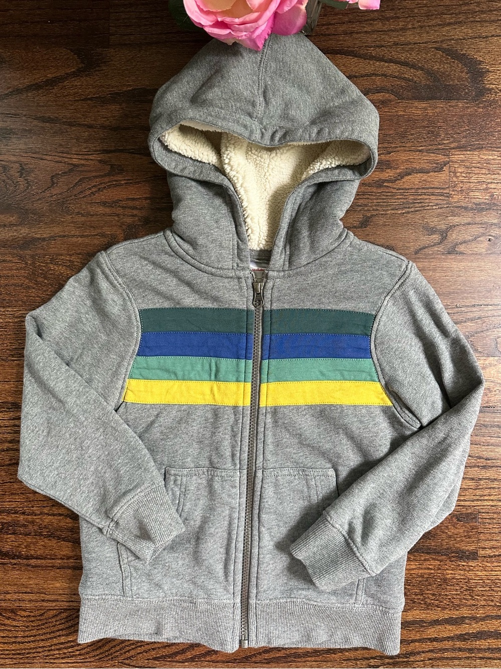 Hanna Andersson Sherpa lined hoodie, size 110/5T